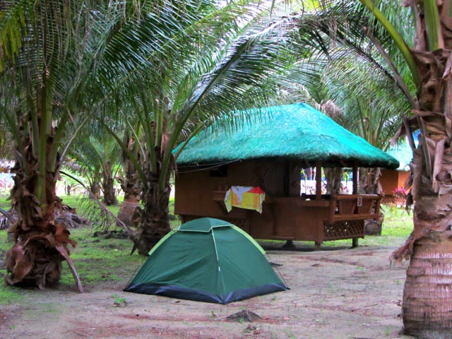 BACK TO BASICS. Resorts like this in Cagbalete offer camping facilities, huts and fan rooms. Photo by Liz Argulla