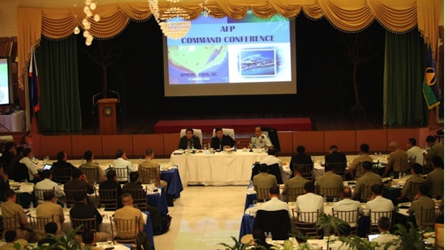 COMMAND CONFERENCE: Armed Forces chief General Emmanuel Bautista leads a command conference with senior mlitary leaders. Photo from the Armed Forces of the Philippines