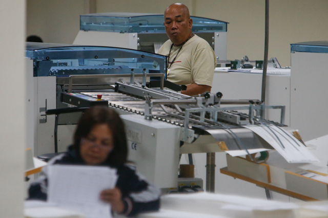 DONE AT NPO. While ballot-printing is finished, voter vigilance should continue. Photo by Rappler/John Javellana