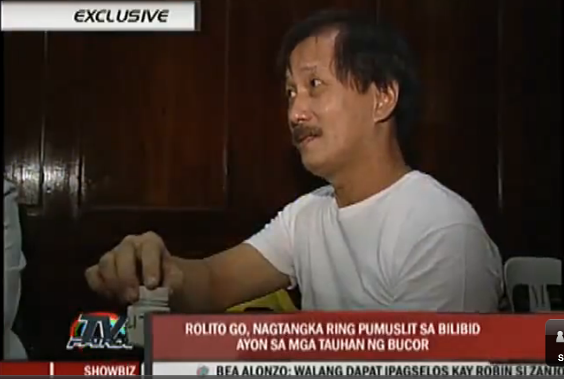 ESCAPE OR ABDUCTION? Rolito Go, who went missing in the Bilibid this week, had attempted to leave his prison cell in the past. Screen grab from ABS-CBN's TV Patrol