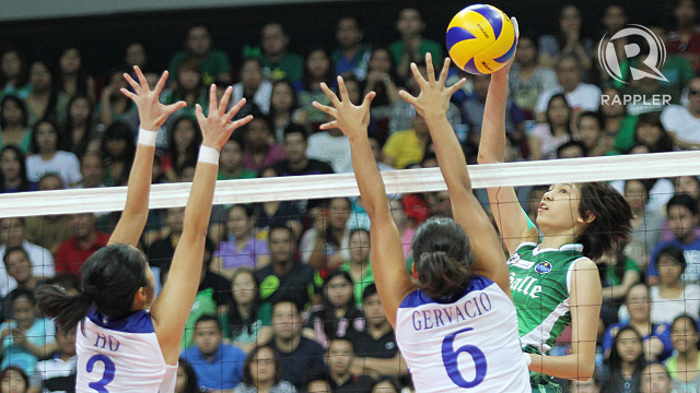 Mika Reyes and the Lady Spikers blasted the Lady Eagles. Photo by Josh Albelda