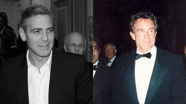 George Clooney photo by Stefano Malandrino (left) and Warren Beatty photo by Alan Light (right)