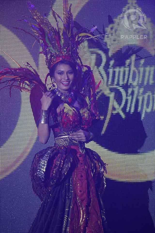 NATIONAL COSTUME COMPETITION. Ma. Bencelle Bianzon at the March 18 press presentation at Makati Shangri-La Hotel. Photo by Manman Dejeto