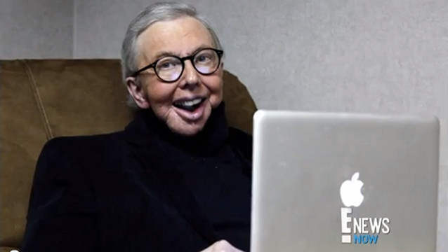 REST IN PEACE, MR CRITIC. Roger Ebert in an E! News video when news of his cancer's recurrence broke on April 3. Screen grab from YouTube (enews)