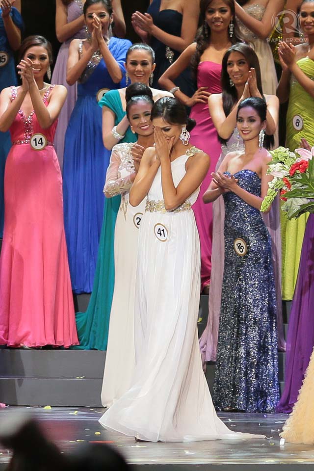 PLEASANT SURPRISE. Ariella Arida in tears after being declared Bb Pilipinas-Universe 2013