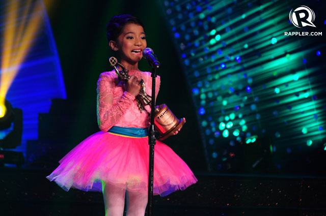 LITTLE STAR. Best Child Actress Barbara Miguel emotionally accepting her award