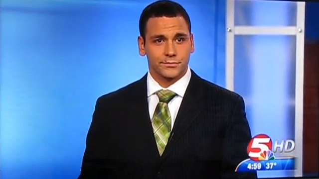 THE F WORD. Rookie reporter AJ Clemente gets fired for uttering profanity on air. Screen grab from www.youtube.com/mkrogen