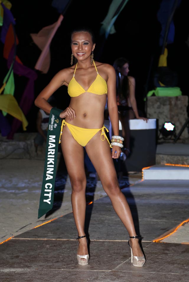 SWIMWEAR COMPETITION. Maretony Baldoza at the swimwear competition on April 13 at Golden Sunset Resort, Batangas. Photo courtesy of Carousel Productions
