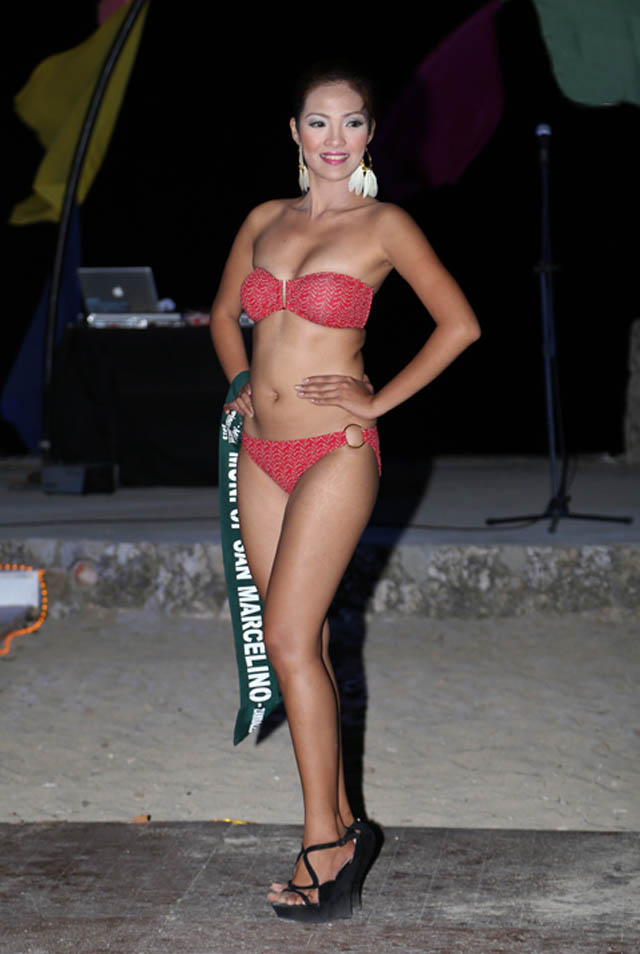 SWIMWEAR COMPETITION. Janine Asanion at the swimwear competition on April 13 at Golden Sunset Resort, Batangas. Photo courtesy of Carousel Productions