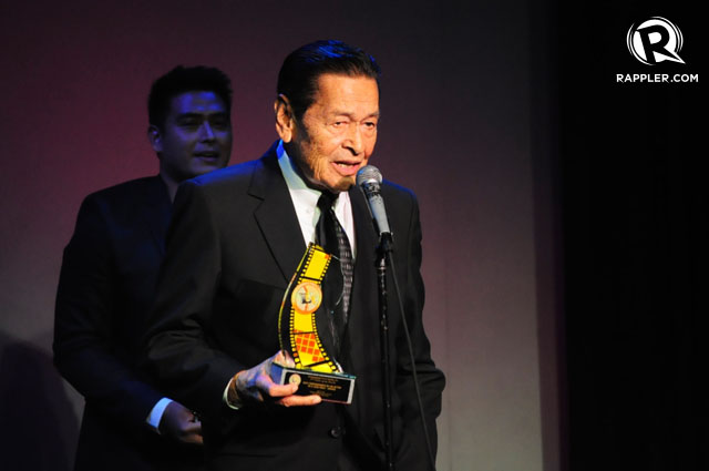 BEST ACTOR. Eddie Garcia took home the trophy for his moving performance in 'Bwakaw'