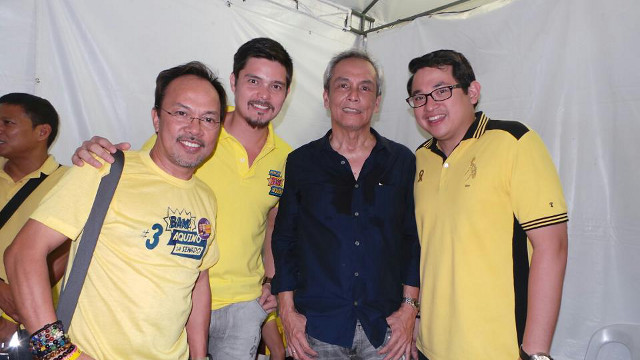 JIM'S TOP 5. Jim Paredes poses with senatorial candidate Bam Aquino and celebrities Dingdong Dantes and Noel Cabangon in Davao City. Photo from the Jim Paredes Facebook page