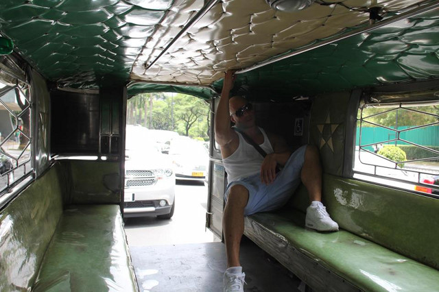 ANOTHER LOOK. Vin Diesel relaxed in a Filipino jeepney. Photo from the Vin Diesel Facebook page