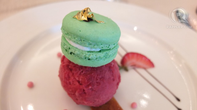 SWEET CONFECTION. It wasn't rice-based but the Berries Sherbet with Lime Macaron for dessert is worth a photo
