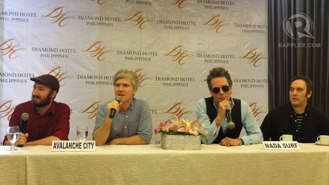 READY FOR MANILA. Avalanche City's Dave Baxter (far left) joins Nada Surf's Matthew Caws, Ira Elliot and Doug Gillard at the Wanderland 2013 press conference