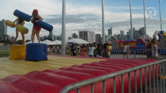 KIDS AT HEART. Citizens of Wanderland have inflatable installations as their playground