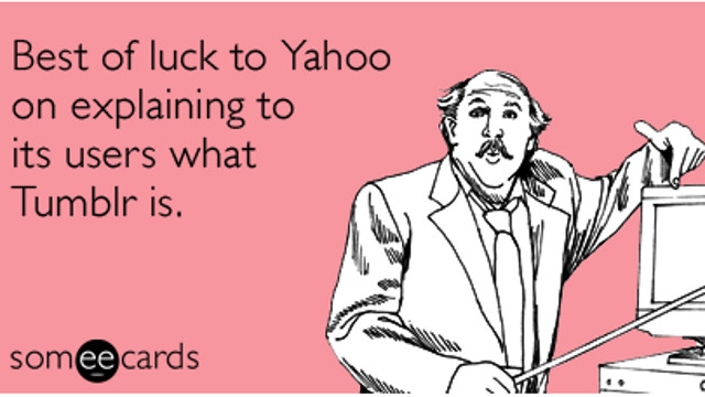 TUMBLR RUCKUS. Tumblr users react to the Yahoo! takeover on where else but Tumblr?. Image from Tumblr (ravennazane)