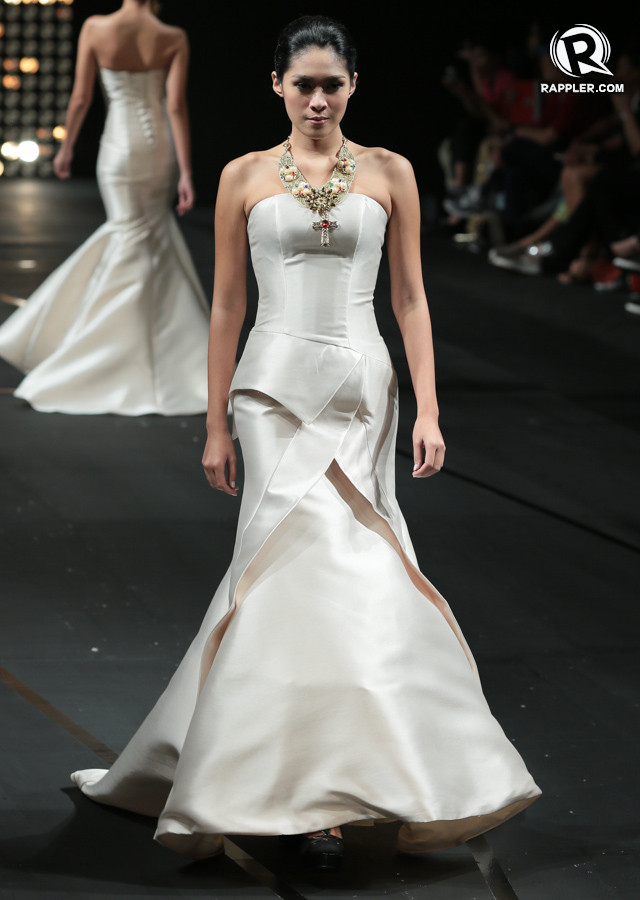 ORIGAMI. Fanciful folds render this gown a work of art
