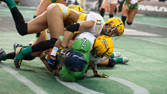TACKLE. The Legends Football League prove that women can excel in contact sports too