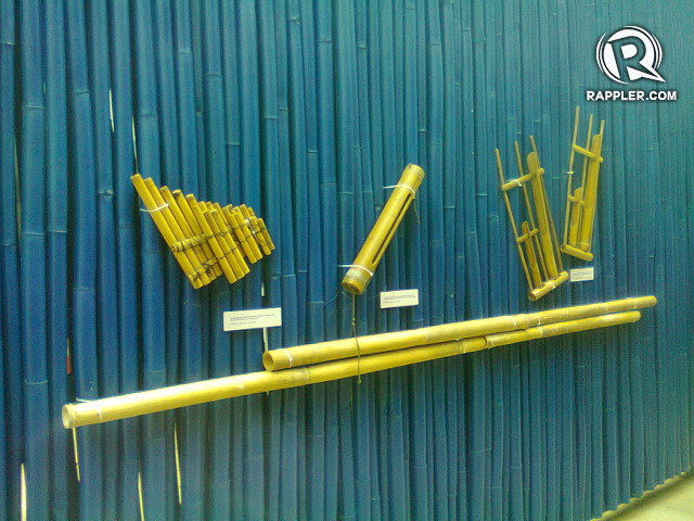 BAMBOO INSTRUMENTS. Also on display are the pan pipes, the kalatok and the angklung