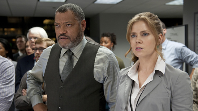 NEWS WORTHY. Laurence Fishburne as Perry White and Amy Adams as Lois Lane add to ‘Man of Steel’s’ unabashed star wattage