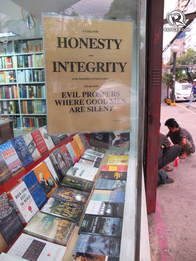 STREET FIXTURE. Solidaridad Bookshop has stood on Padre Faura Street since 1965