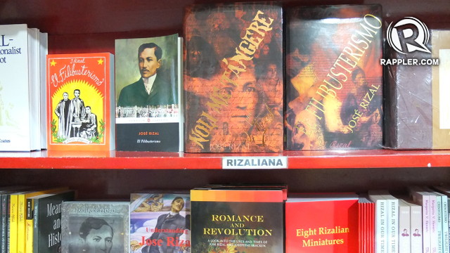 RIZALIANA. Solidaridad Bookshop devotes shelves to works about and written by national hero Jose Rizal