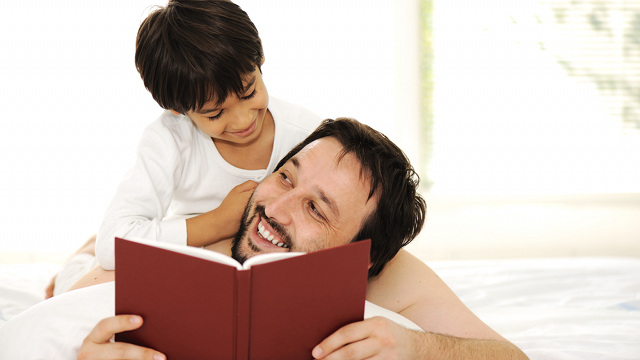 BONDING TIME. 'For generations, fathers have normally been viewed as distant and only fulfill the role of provider. Having him read to the kids breaks this distance and creates a great bonding time with the children.'