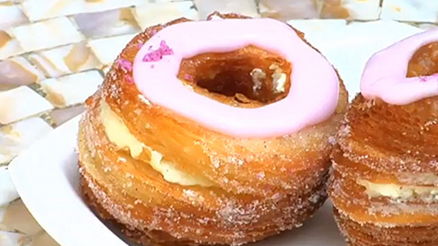 DOMINIQUE ANSEL BAKERY'S CRONUTS. 'A food sensation powered by social media.' Screen grab from YouTube (Kathryn Sheldon)