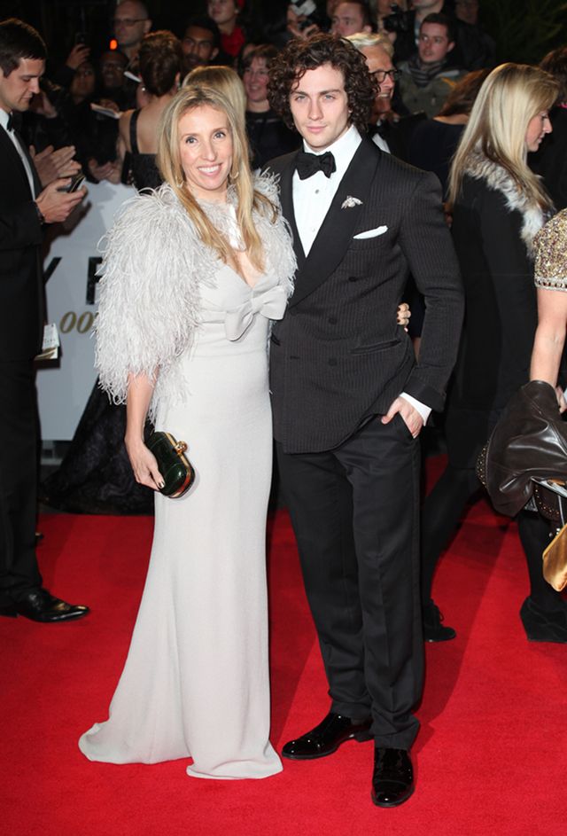 PERFECT FIT. Sam Taylor-Johnson and husband Aaron at the Royal World Premiere of 'Skyfall' in London (October 2012)