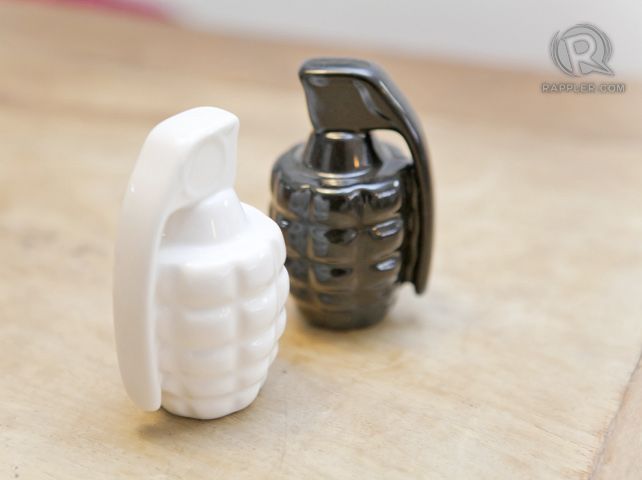To go with tea-rrorist are these grenade salt and pepper shakers...