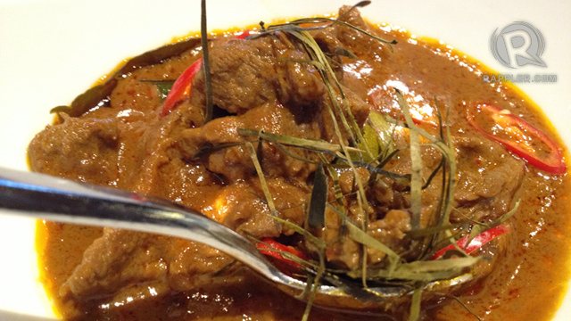 PENANG WA. This curry-based beef dish is a hit with Pinoys. It has a distinct aroma and layers of flavor: sweet, spicy and salty. The creamy and rich sauce is made from ingredients flown in from Bangkok.