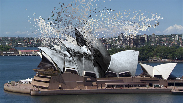 DON’T BE ALARMED, MATE. The Sydney Opera House is peeled, 'Strip the City' style, for a truly closer look. All images courtesy of Discovery Channel
