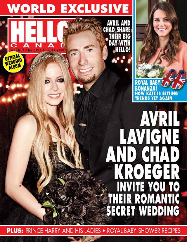 ROCKER CHIC. Lavigne dressed in Lhuillier. Photo from the Hello! Canada Magazine Facebook page