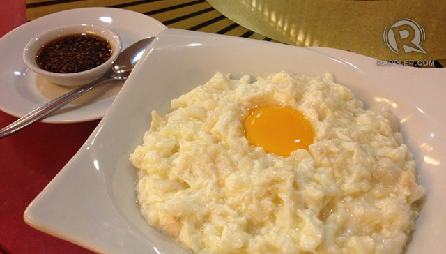 SCRAMBLED EGG WHITE WITH MINCED FISH AND DRIED SCALLOP. The specialty of Peking Garden HK, this is a sour dish with lots of texture. A must-try!