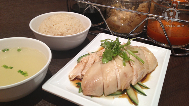 HAINANESE CHICKEN RICE. Served with soup and rice at Wee Nam Kee and is best enjoyed with their condiments. All photos by Kai Magsanoc