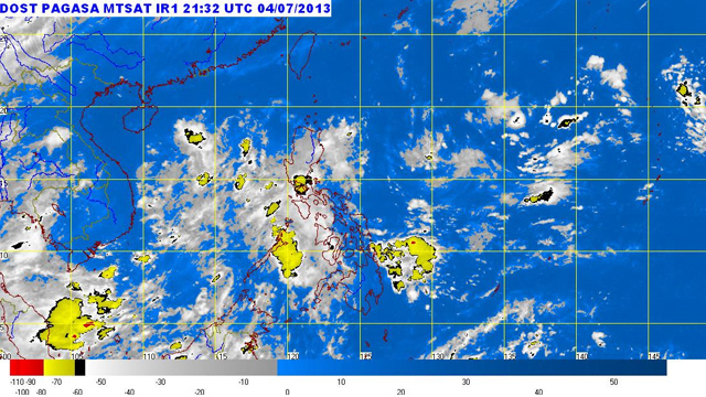 LPA LEAVES. Rain is expected, however. PAGASA satellite image as of 5:32 am