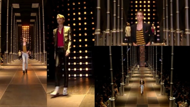 THE STAGE FOR ROCK. Models rock 'n rolled in skinny jeans and leather jackets. Screenshot from www.ysl.com