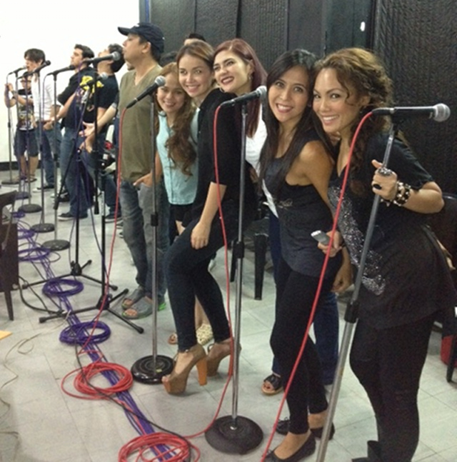 IF IT'S MEANT TO BE, IT WILL BE. Band rehearsals with the cast. Photo courtesy of Rachel Alejandro