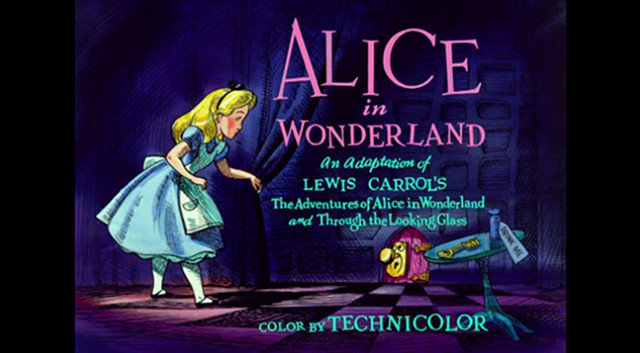 PSYCHEDELIC ALLEGORICAL PONDERING. The title card of Disney's 'Alice in Wonderland.' Screen grab from YouTube (Levani Turdziladze)