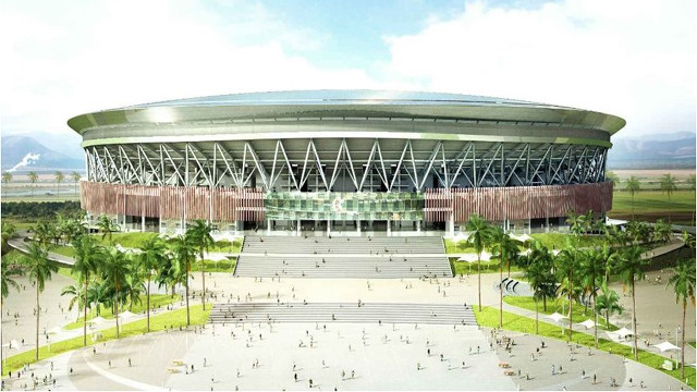 MONUMENTAL. The Philippine Arena is set to be completed in early 2014, in time for the 100th anniversary of the Iglesia ni Cristo. Image from Wikimapia