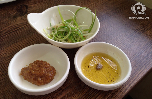 CONDIMENT CRAZE. Seasoned sesame oil and other concoctions best for meat