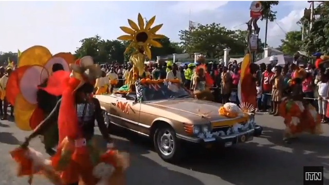 'SUCCESS.' The Carnival will boost tourism and the economy, says President Martelly. Screenshot from www.youtube.com/ITN