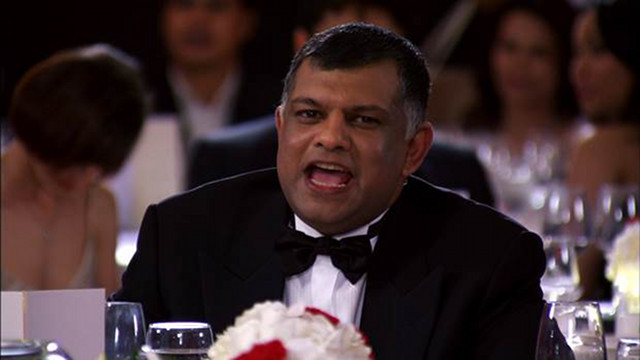THE BOSS APPROVES. Tony Fernandes smiles following a quip by would-apprentice Jonathan Yabut during the finale’s first of two charity auctions