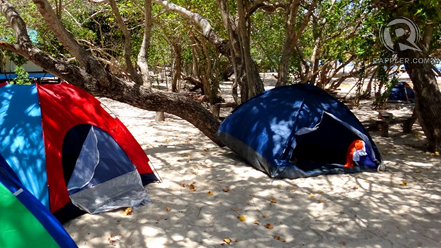 BACK TO THE BASICS. Camping or sleeping on the sand is the only way to stay overnight at Apo Island