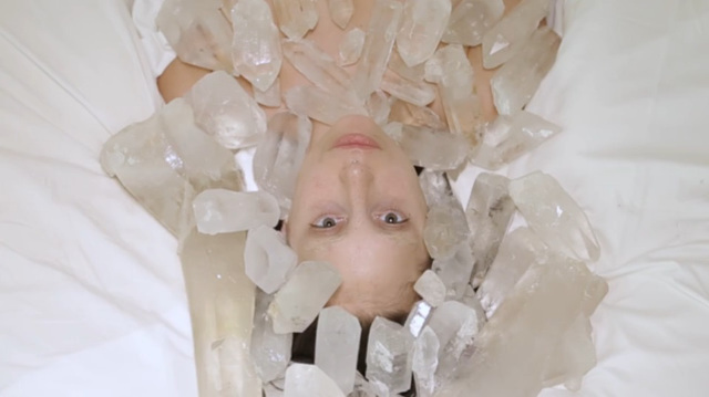 PERFORMANCE-EXHIBITION. The Mother Monster covered with crystals