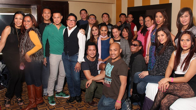 FELLOWSHIP OF ENTHUSIASTS. Jory Rivera [front, kneeling] with members of OPMB Worldwide at their Miss Universe 2012 coverage in Las Vegas. Photo courtesy of Jory Rivera