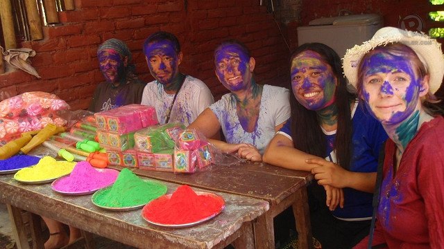 FIRST HOLI CELEBRATION. In Bodh Gaya with other guests