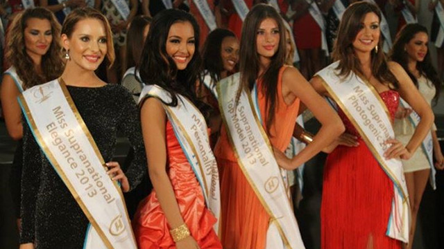 MISS PERSONALITY. Miss Philippines Supranational 2013 Mutya Datul [second from left] with the 3 other winners of Miss Supranational 2013 special awards. Photo courtesy of Global Beauties