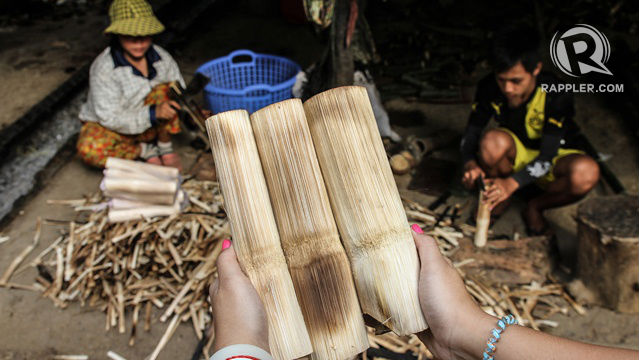 Kro lan or bamboo sticky rice