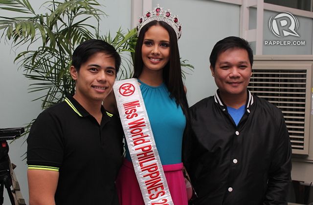 FINAL REMINDERS. Megan Young with two of her Aces and Queens mentors Mark Besana [left] and Jonas Gaffud